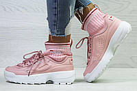 Женские кроссовки з носком розовые