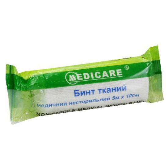Бинт тканий медичний нестерильний 5 м х 10 см, MEDICARE