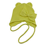 Шапка дитяча трикотажна подвійна для новонароджених головні убори жовтий (ШД317), фото 2