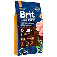 Сухой корм для взрослых собак средних пород Brit Premium (Брит Премиум) ADULT M с курицей 8 кг