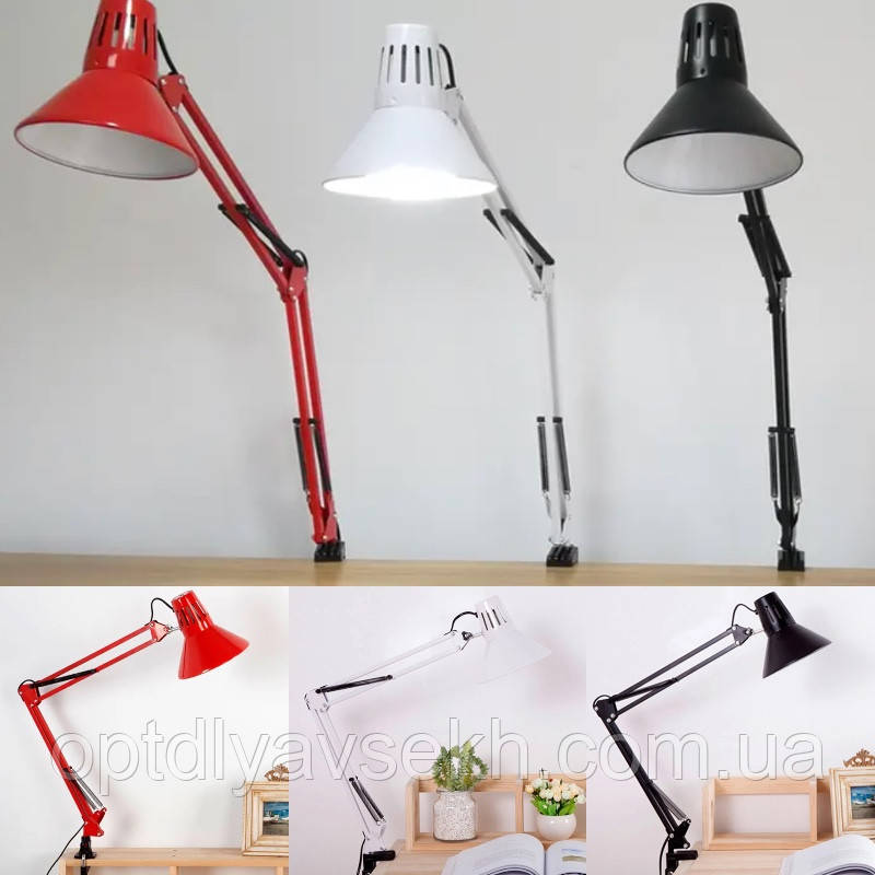Настільна лампа ТВ800 swing arm (60 Вт.) на струбцині - для освітлення робочого місця, фото 1