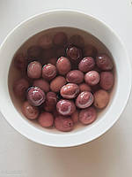 Красно-черные Амфисис оливки натурального цвета 1.8кг с косточками 181 -200 Jumbo в рассоле в пет-пакете 70393