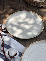 Тарілка кругла з бортиком 25 см, «Коричневий барбарис».