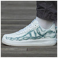 Мужские кроссовки Nike Air Force 1 Low Skeleton QS White, белые кожаные кроссовки найк аир форс 1 лов скелетон