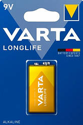 Батарейка Varta Longlife Крона 6F22 / 9V / Alkaline