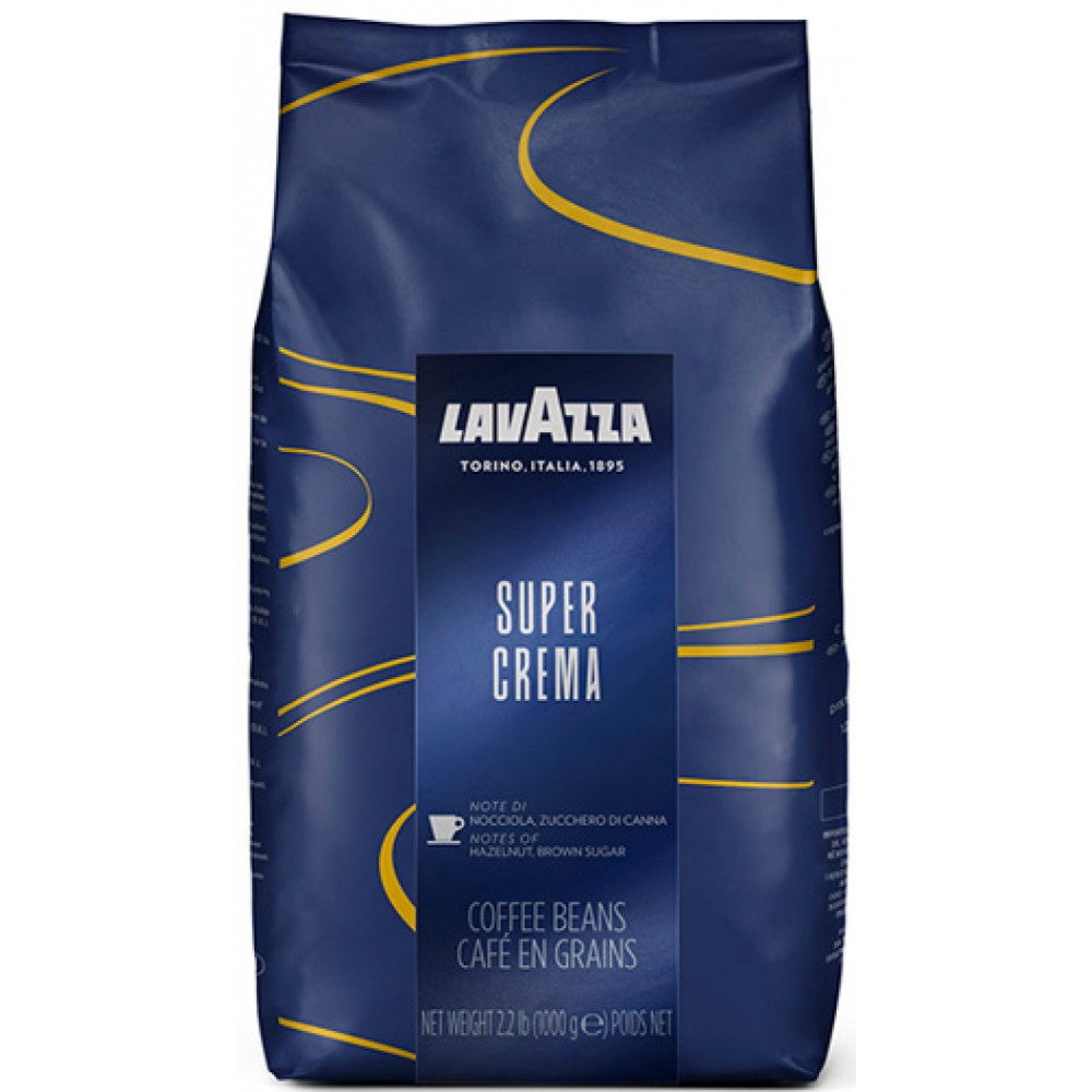 Кава в зернах Lavazza Super Crema купаж арабіки та робусти 1000 грамів