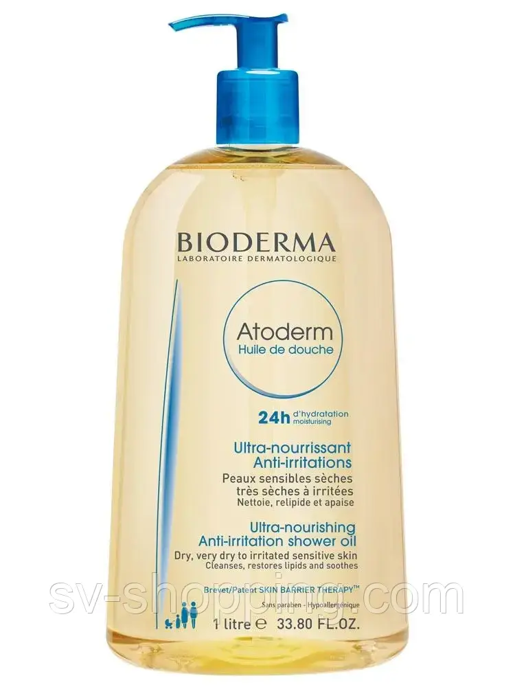 Масло для душу Bioderma Atoderm Shower Oil, 1 литр, Франция.