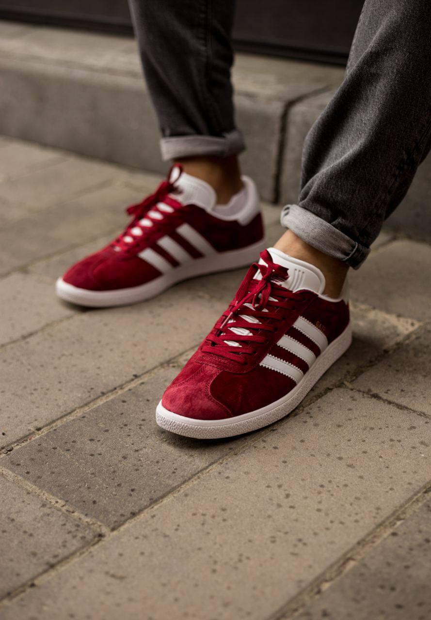 Adidas gazelle burgundy mens sales