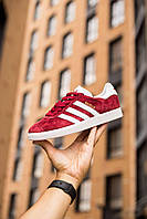 Мужские кроссовки Adidas Gazelle Burgundy бордового цвета