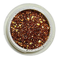 Блискітки мікс шестигранник і пісок темне золото