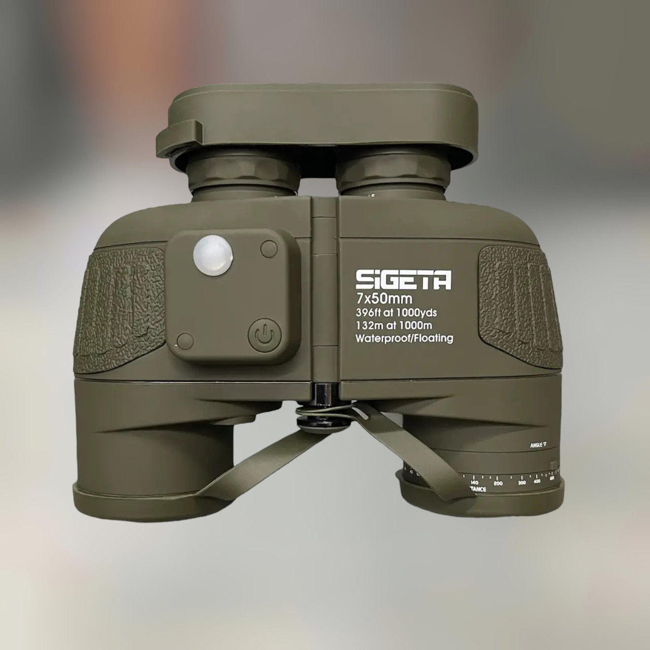 Бінокль SIGETA Admiral 7x50 Military тактичний плавучий, з компасом і далекоміром, чохол з ременем і кишенею