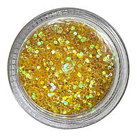 Блискітки шестикутники мілкі Starlet Professional жовті