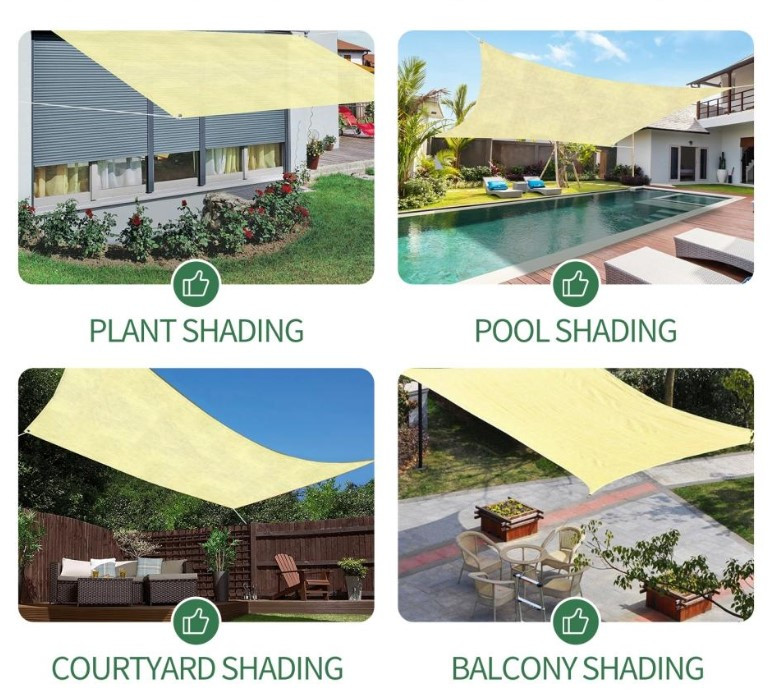 Затінювальна сітка для навісу на дачу 90% квадратної форми 4х4м 140 г/м2 тенти поліпропіленове велике бежеві