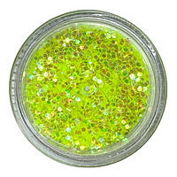 Блискітки шестикутники мілкі Starlet Professional лимоний