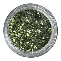 Блискітки шестикутники мілкі Starlet Professional зелені