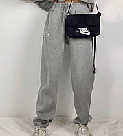 Спортивные стильные женские оверсайз штаны джоггеры на высокой посадке, серый и черный в размерах S-L, XL-XXXL