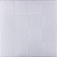 Самоклеюча 3D панель біле плетіння 700x700x5мм (3101-5)
