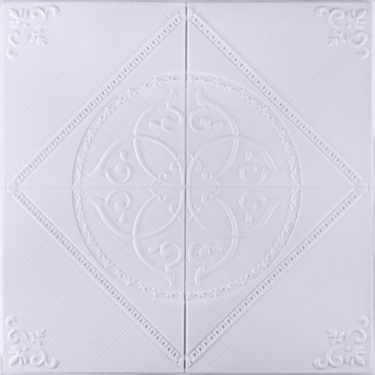 Самоклеюча 3D панель білий кристал 700x700x5мм (3471-5), фото 1