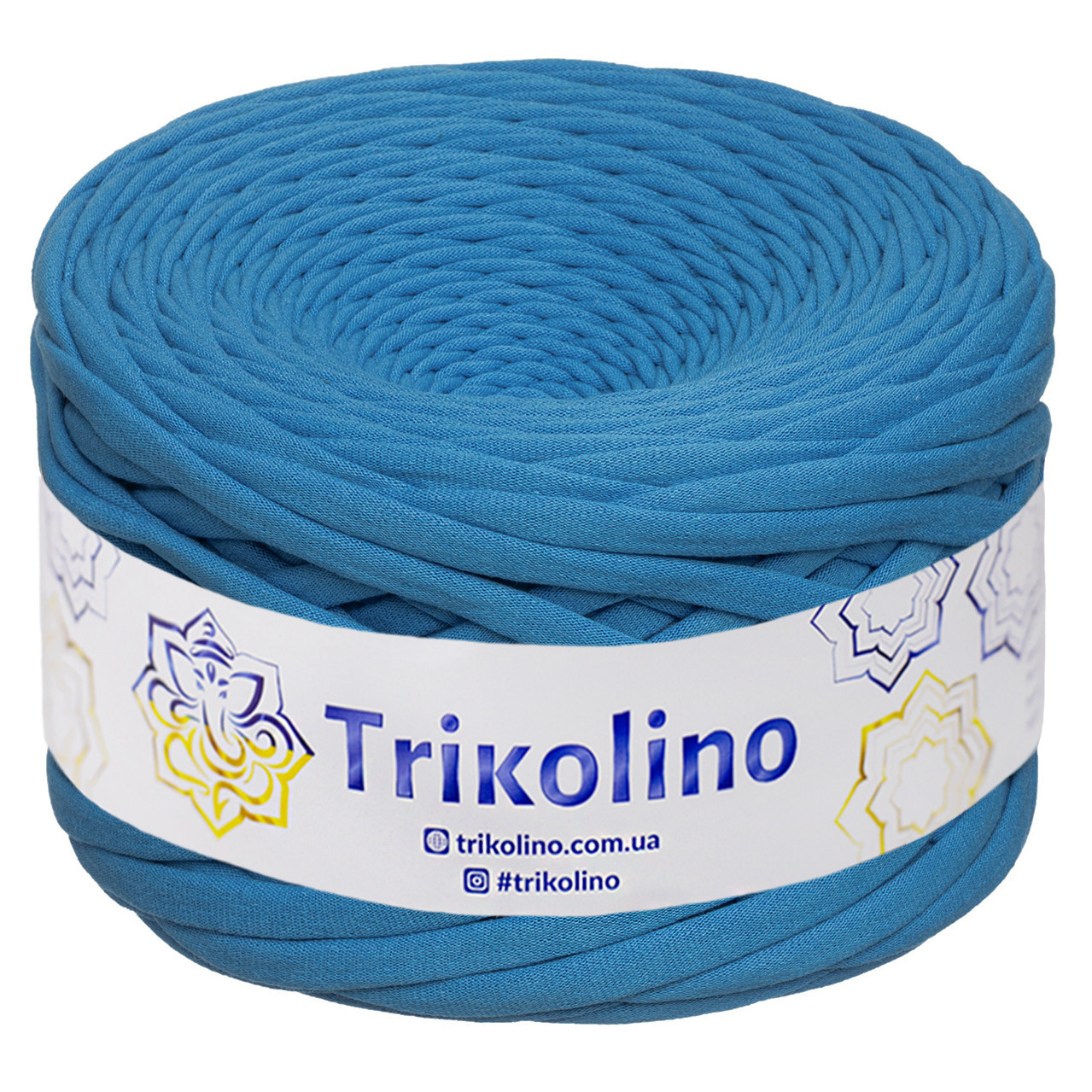 Трикотажна пряжа Trikolino, ширина нитки 7-9 мм., довжина мотка 100 м., Небесно-блакитний