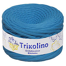 Трикотажна пряжа Trikolino, ширина нитки 7-9 мм., довжина мотка 100 м., Небесно-блакитний