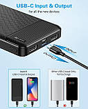 AsperX Power Bank 10000mAh 2шт, вихід і вхід PowerBank USB C зовнішня батарея, невеликий, але потужний, портативний зарядний прист, фото 3