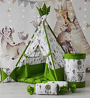 Намет дитячий Вігвам для дітей курінь для ігор Казковий Незнайко БОН БОН + кошик Повний комплект!