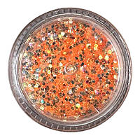 Блискітки для нігтів універсальні Starlet Professional помаранчеві