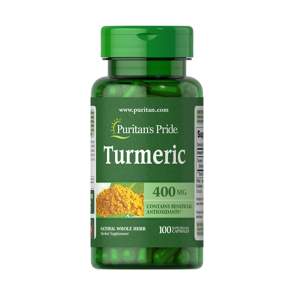 Натуральна добавка Puritan's Pride Turmeric 400 mg, 100 капсул EXP