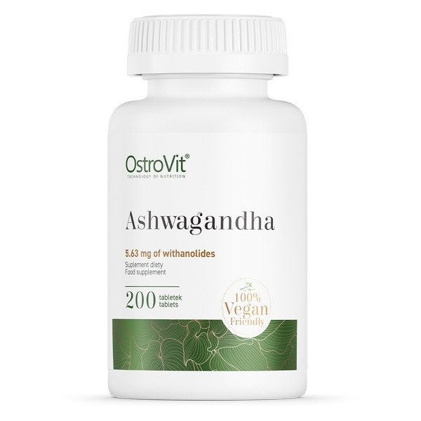 Натуральна добавка OstroVit Vege Ashwagandha, 200 таблеток EXP