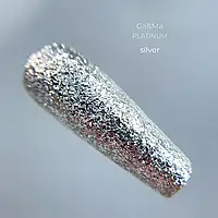 Жидкая фольга для дизайна ногтей Ga&Ma Platinum Silver серебро, 5 г