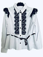 Блузка для дівчинки р. 140-158см біла шкільна нарядна блузка для дівчинки SUZIE Україна
