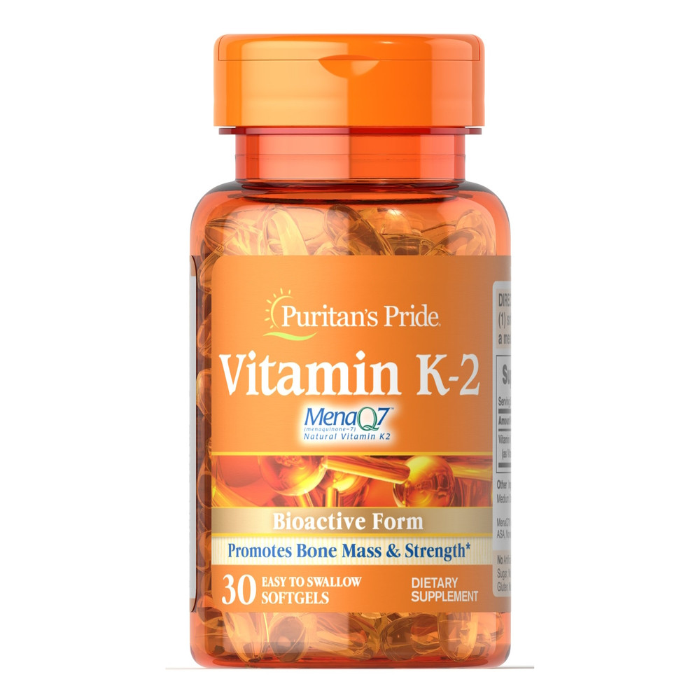 Вітаміни та мінерали Puritan's Pride Vitamin K-2 (MenaQ7) 100 mcg, 30 капсул EXP