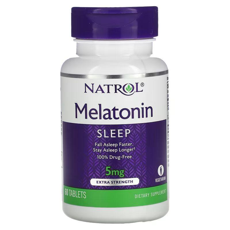 Натуральна добавка Natrol Melatonin 5 mg Extra Strength, 60 таблеток EXP