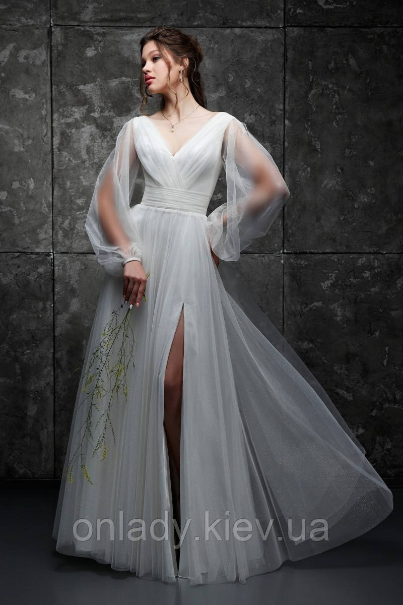 Біле плаття для нареченої великого розміру в підлогу (S/M, M/L, L/XL)