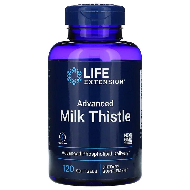 Натуральна добавка Life Extension Advanced Milk Thistle, 120 капсул EXP