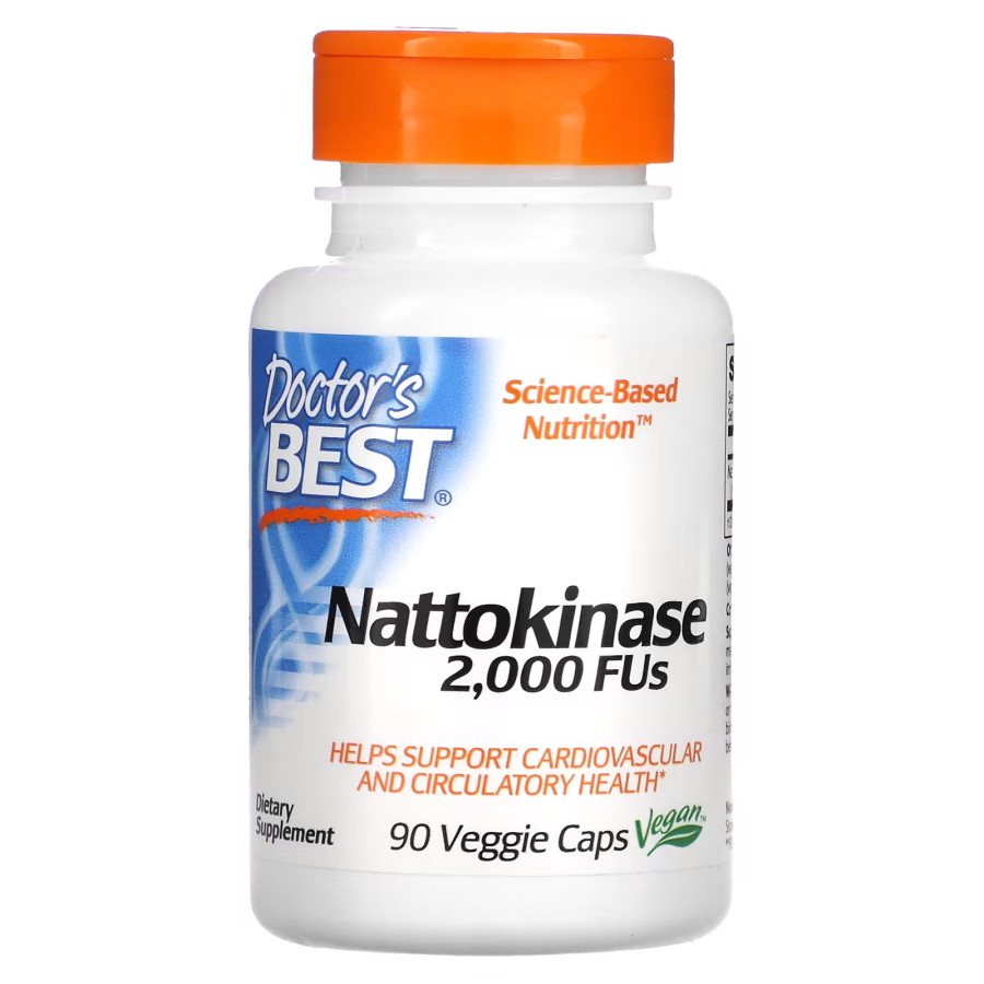 Натуральна добавка Doctor's Best Nattokinase, 90 вегакапсул EXP