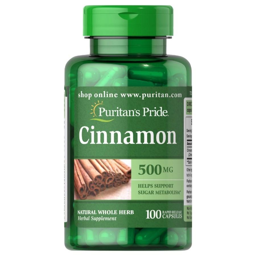 Натуральна добавка Puritan's Pride Cinnamon 500 mg, 100 капсул EXP
