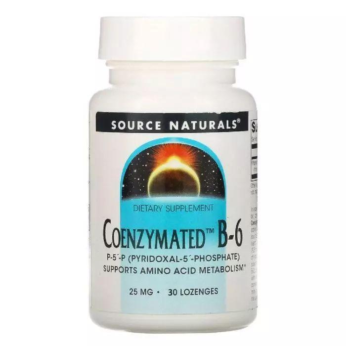 Вітаміни та мінерали Source Naturals Coenzymated Vitamin B6 25 mg, 30 льодяників EXP
