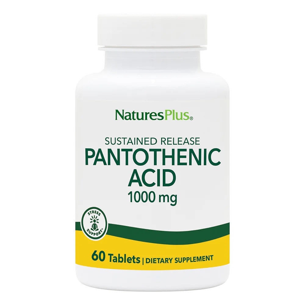 Вітаміни та мінерали Natures Plus Pantothenic Acid 1000 mg, 60 таблеток EXP