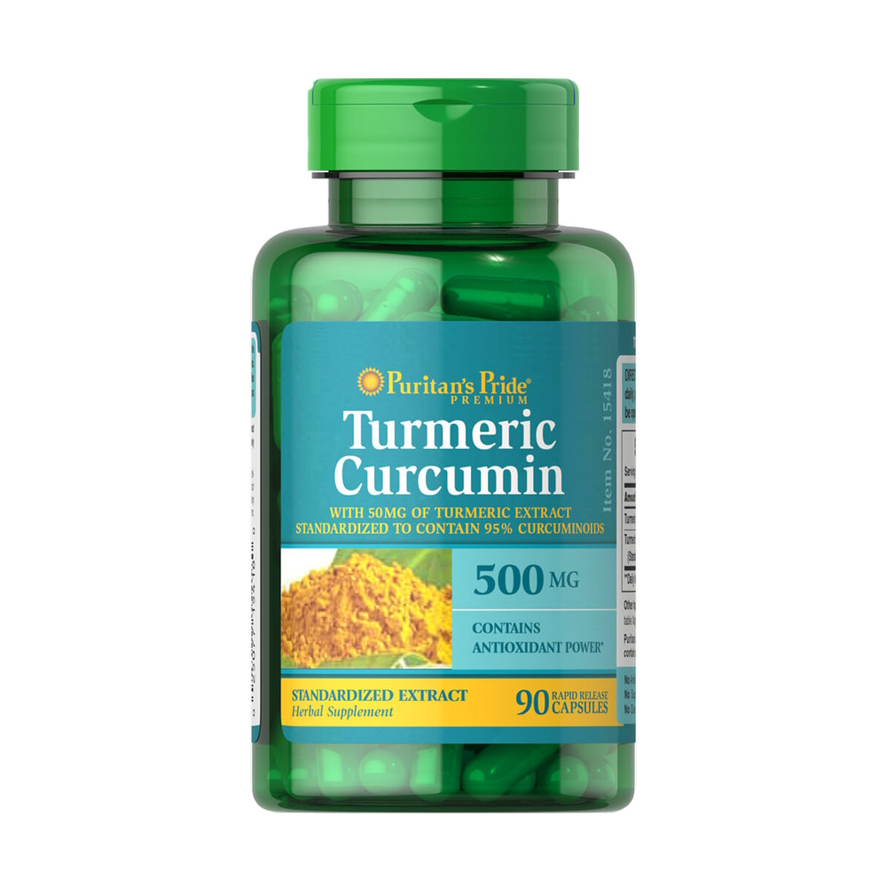 Натуральна добавка Puritan's Pride Turmeric Curcumin 500 mg, 90 капсул EXP
