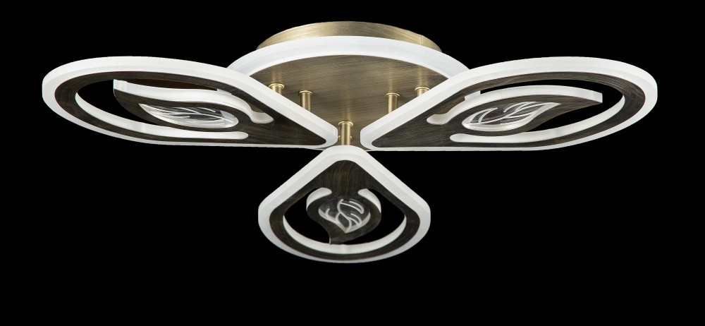 Люстра в зал або спальню світлодіодна сучасна Splendid-Ray 286176/3+1 LED (BRUSH BRASS)