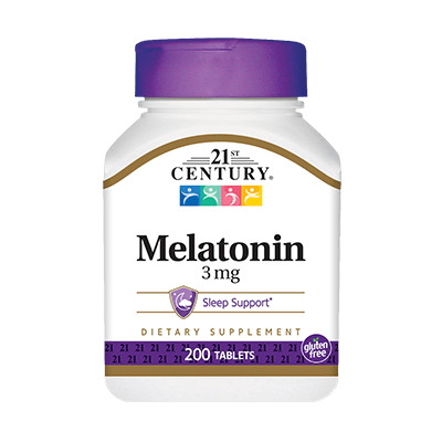 Натуральна добавка 21st Century Melatonin 3 mg, 200 таблеток EXP