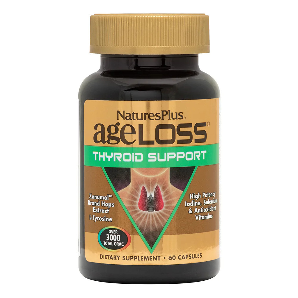 Натуральна добавка Natures Plus AgeLoss Thyroid Support, 60 капсул EXP