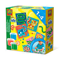 Набор для творчества ЗАБАВНЫЕ ЖИВОТНЫЕ SES Creative 14435S 3 цвета, карточки с животными, World-of-Toys