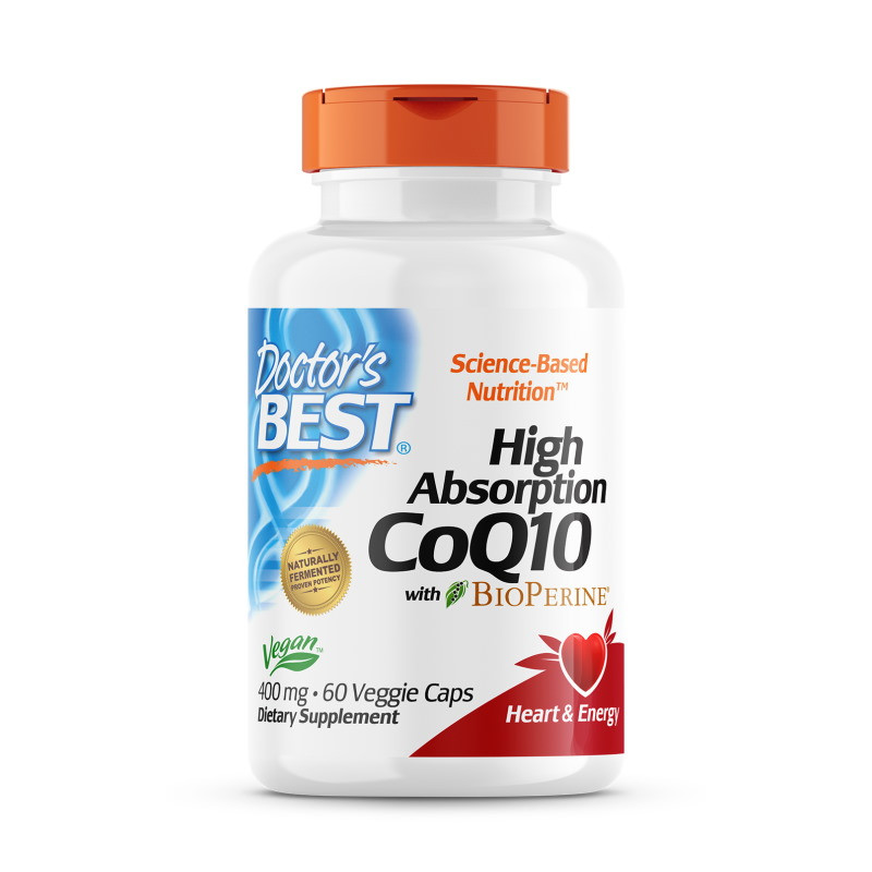 Натуральна добавка Doctor's Best CoQ10 BioPerine 400 mg, 60 вегакапсул EXP