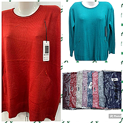 Жіночий кашеміровий светр (р-р 52-54) AF905 РІЗНІ КОЛЬОРИ. весна-осінь. Фабричний Китай.