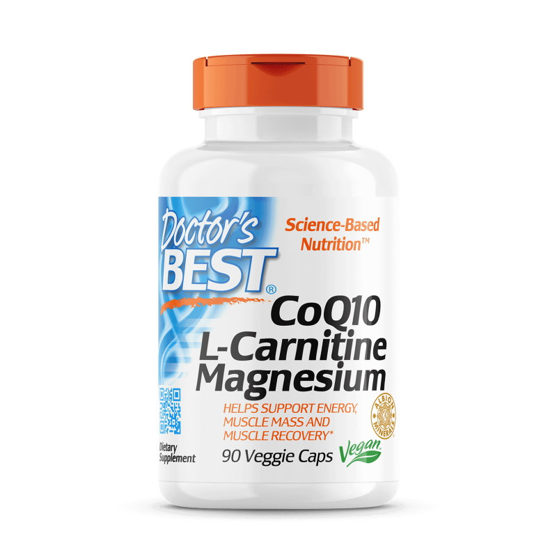 Натуральна добавка Doctor's Best CoQ10 L-Carnitine Magnesium, 90 вегакапсул EXP
