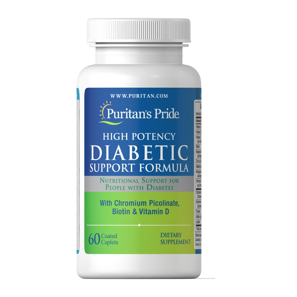 Вітаміни та мінерали Puritan's Pride Diabetic Support Formula, 60 каплет EXP