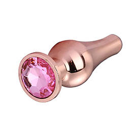 Анальна пробка з стразом Dream Toys GLEAMING LOVE ROSE GOLD PLEASURE PLUG L