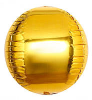 Воздушный шарик сфера, размер - 55 см., цвет - золото